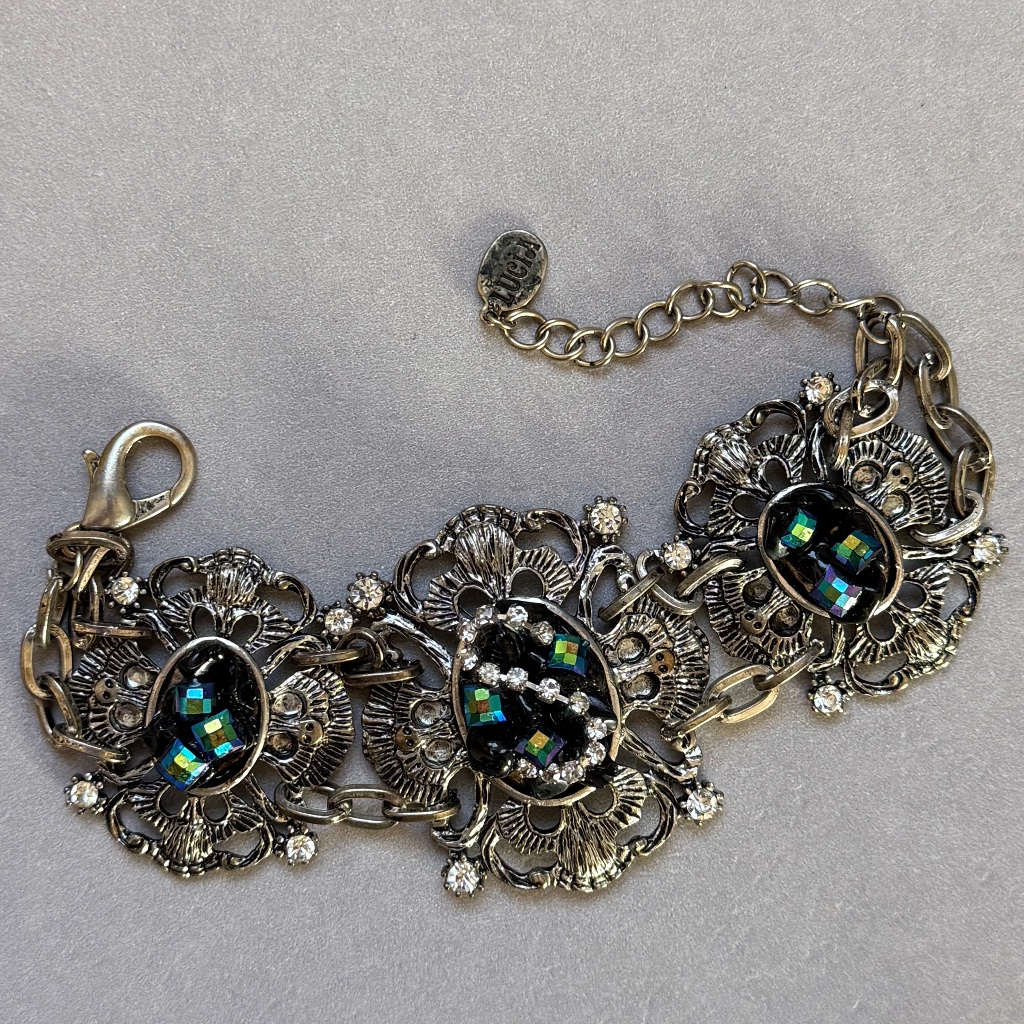 Lucia Bracelet 1990s Rhinestones Beaded Bohemian Vintage
